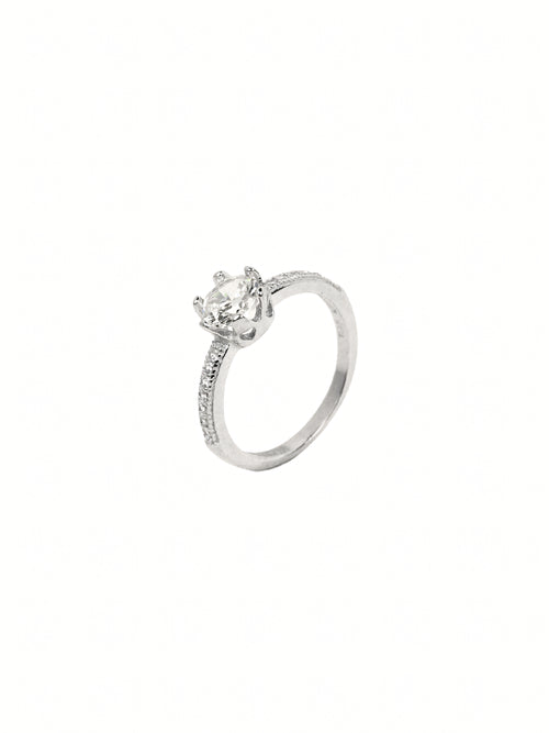 Divya Pavé Solitaire Ring