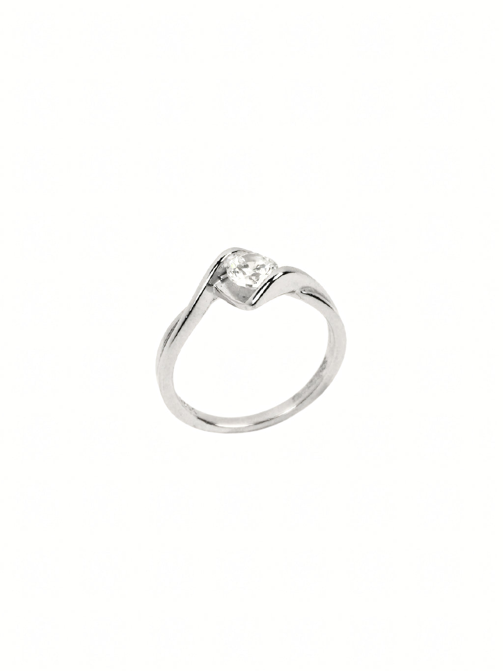 Silver Sage Curved Pavé Ring