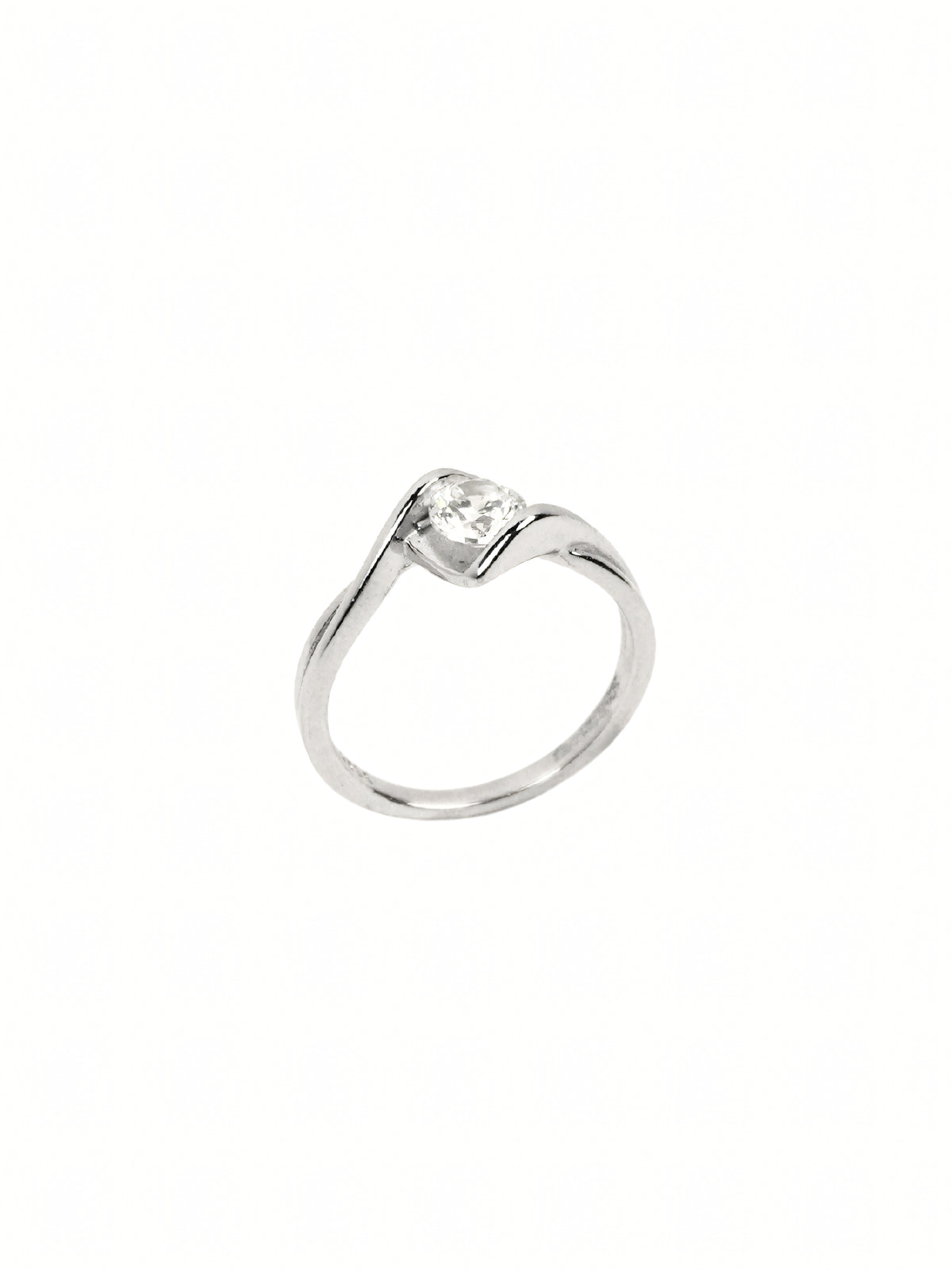 Silver Sage Curved Pavé Ring