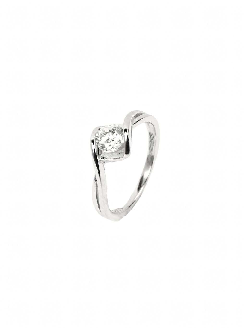 Silver Sage Curved Pavé Ring