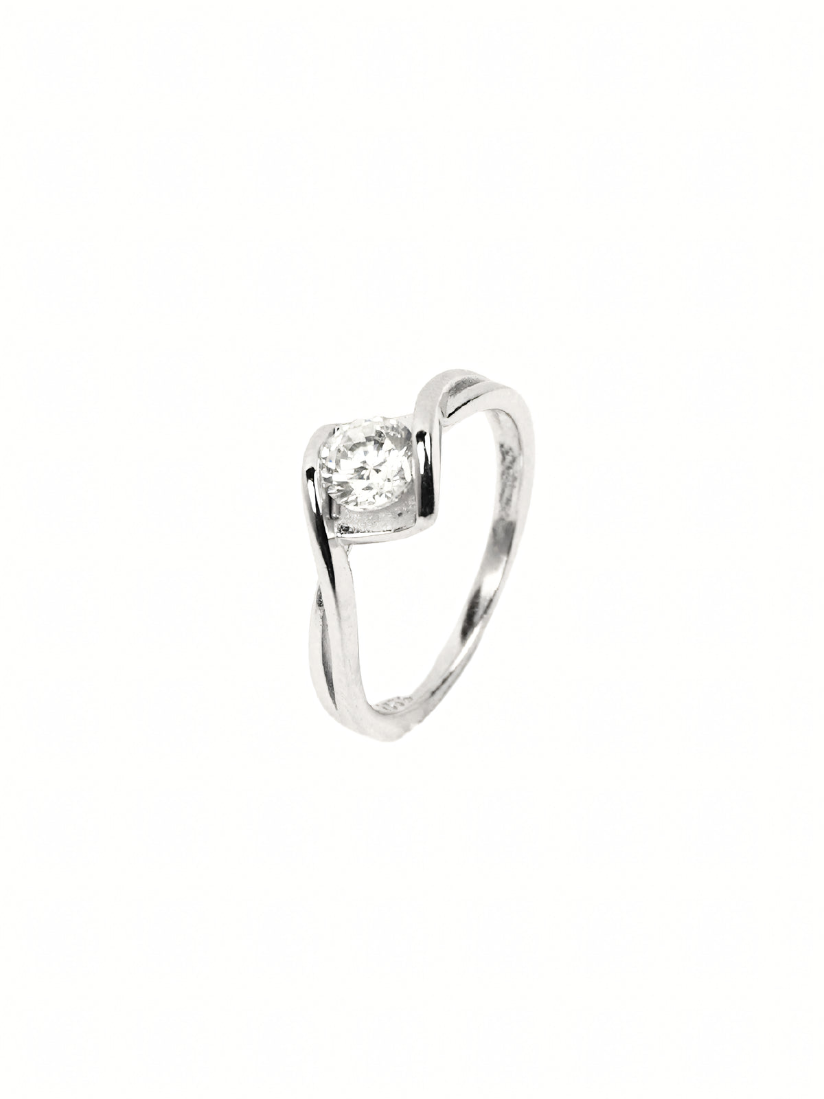Silver Sage Curved Pavé Ring