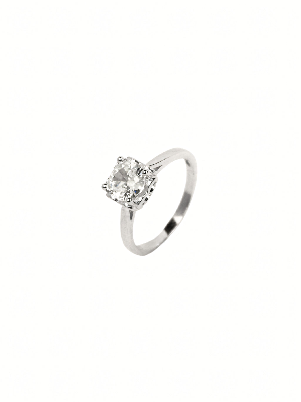 Silver Van Solitaire Ring