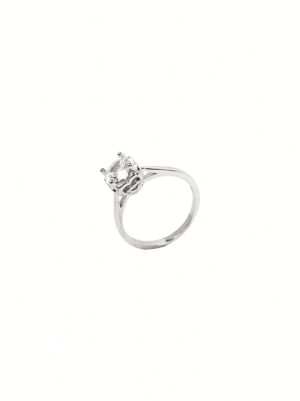Silver Van Solitaire Ring