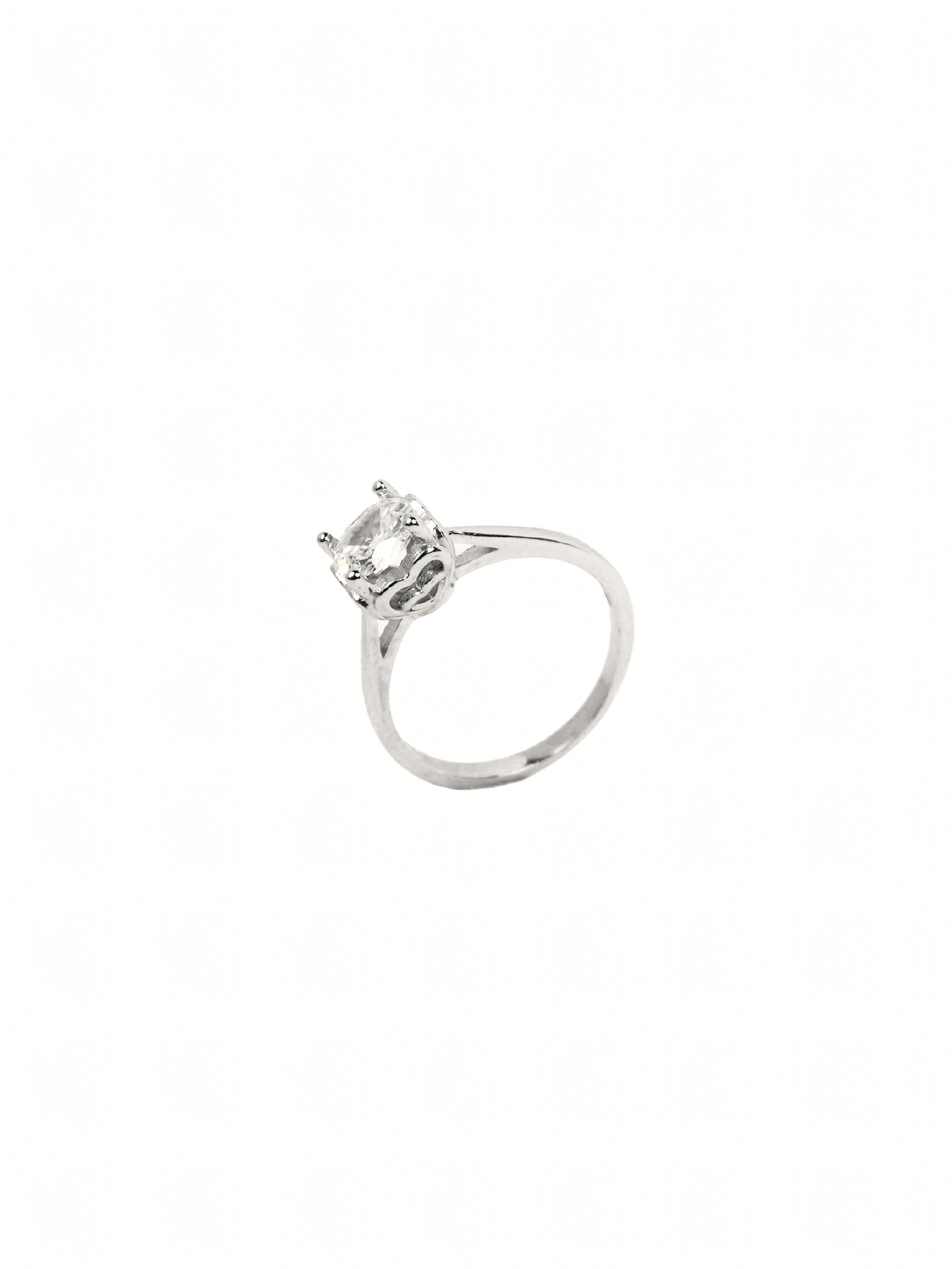 Silver Van Solitaire Ring