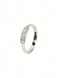 Silver Curved Pavé Ring