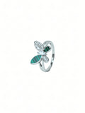 Silver Butterfly Malachite Ring