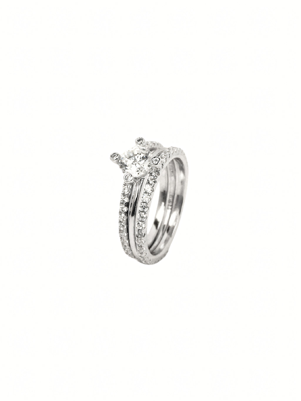Zia Pavé Solitaire Ring