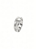 Silver Pavé Solitaire Ring