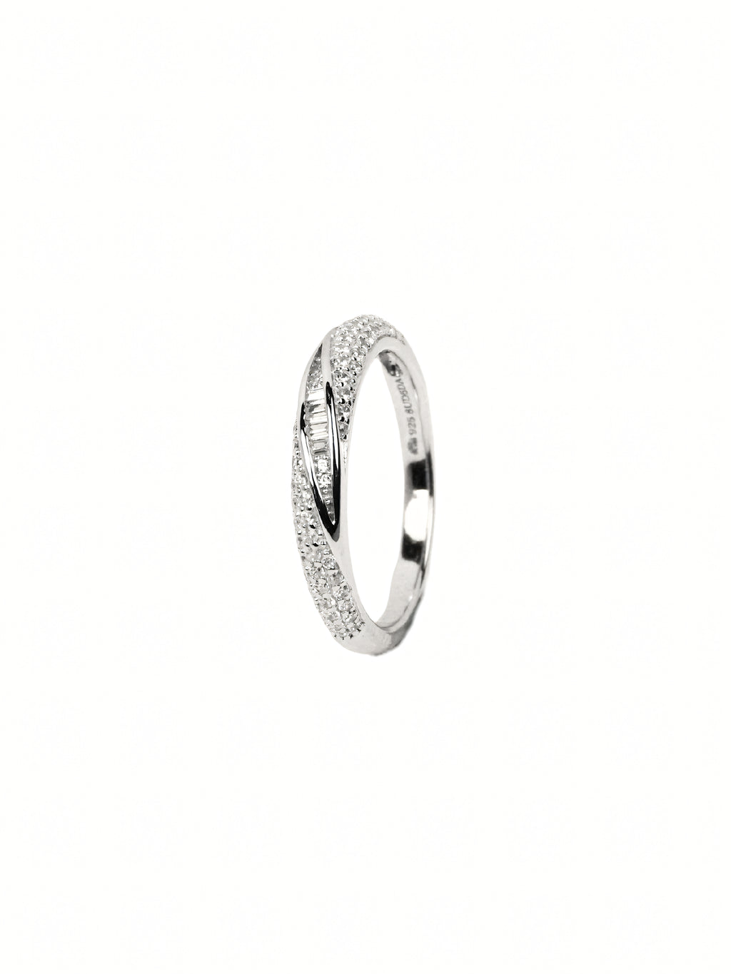 Silver Pavé Solitaire Ring