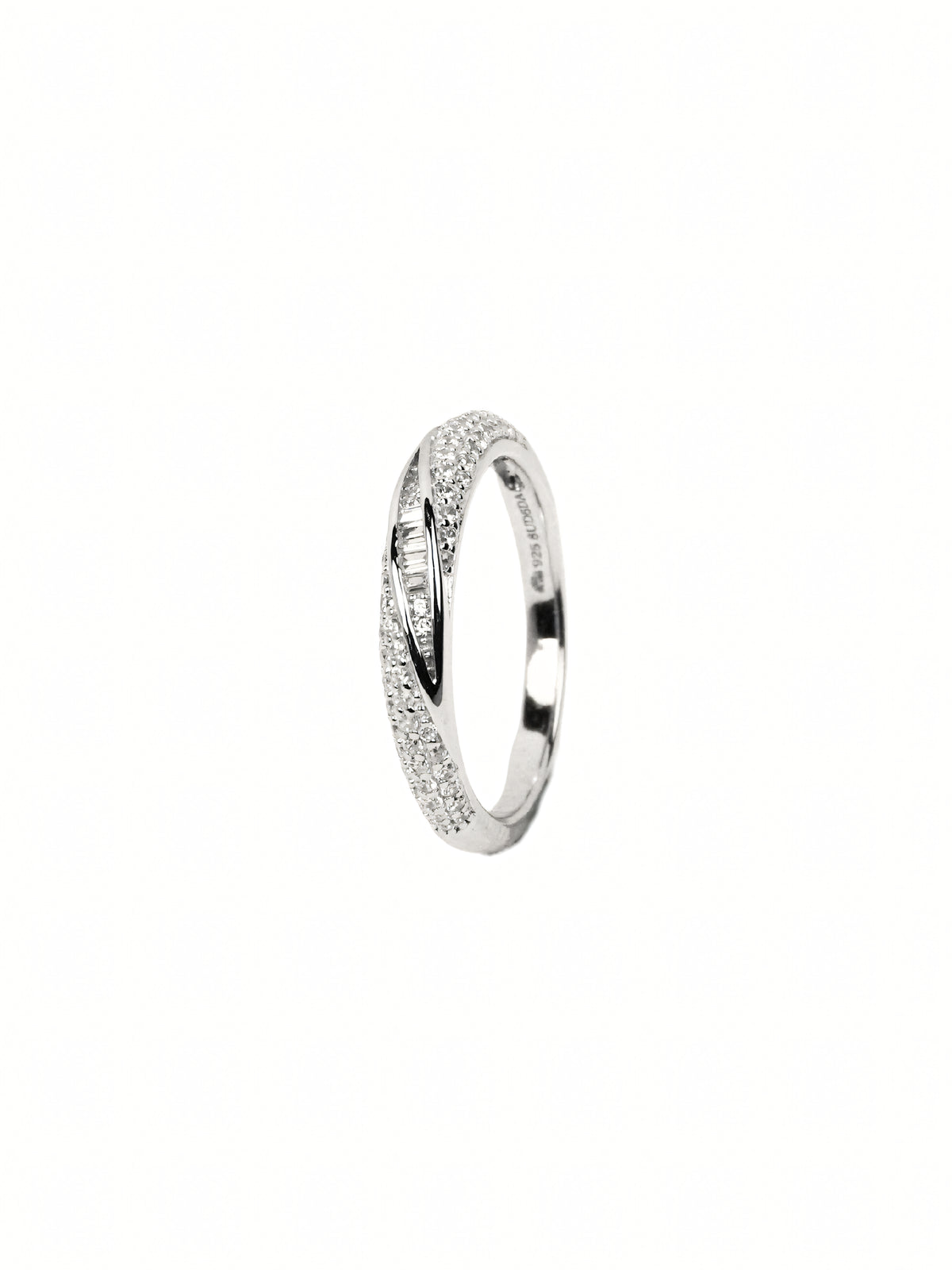 Silver Pavé Solitaire Ring