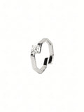 Silver Princess-Cut Ring