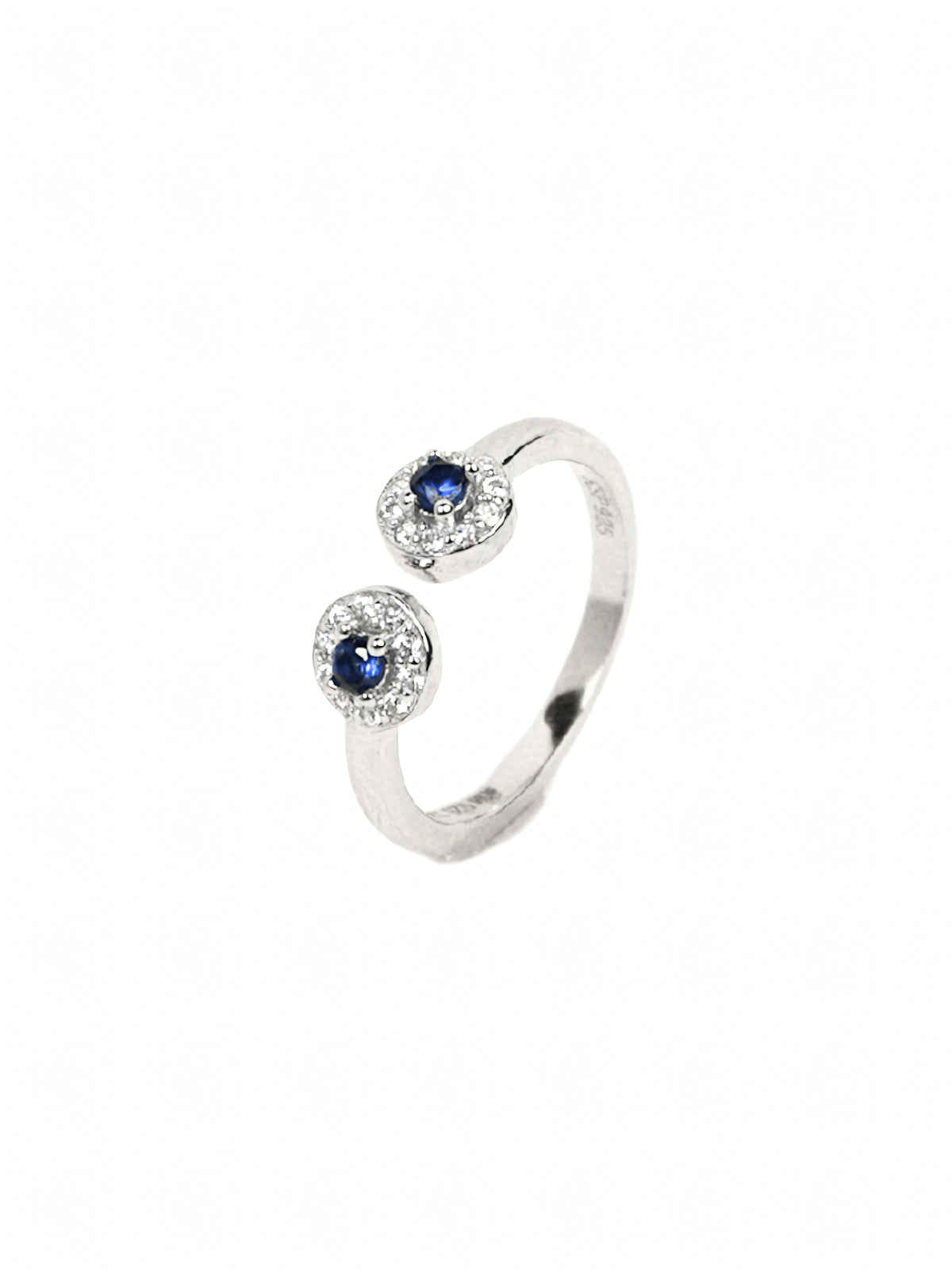 Silver  Blue Sapphire Ring
