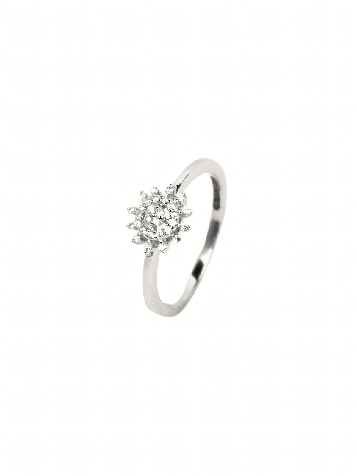 Silver Floral Cluster Ring
