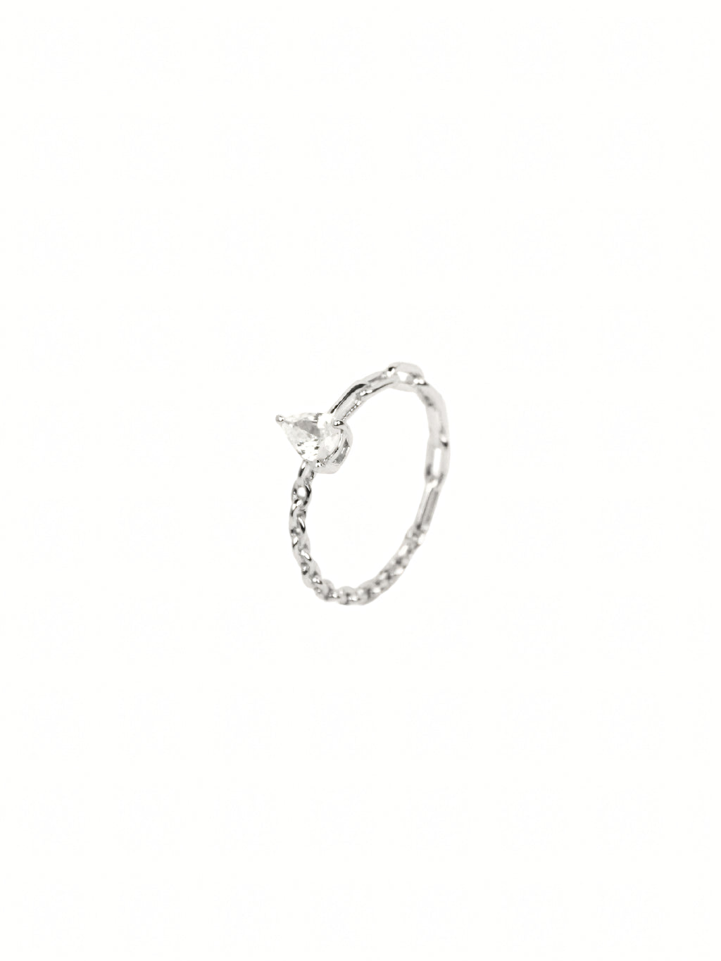 Silver Oval Solitaire Ring