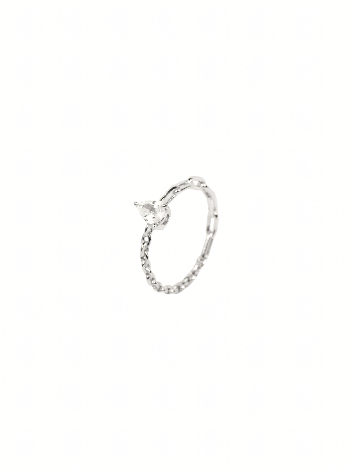 Silver Oval Solitaire Ring