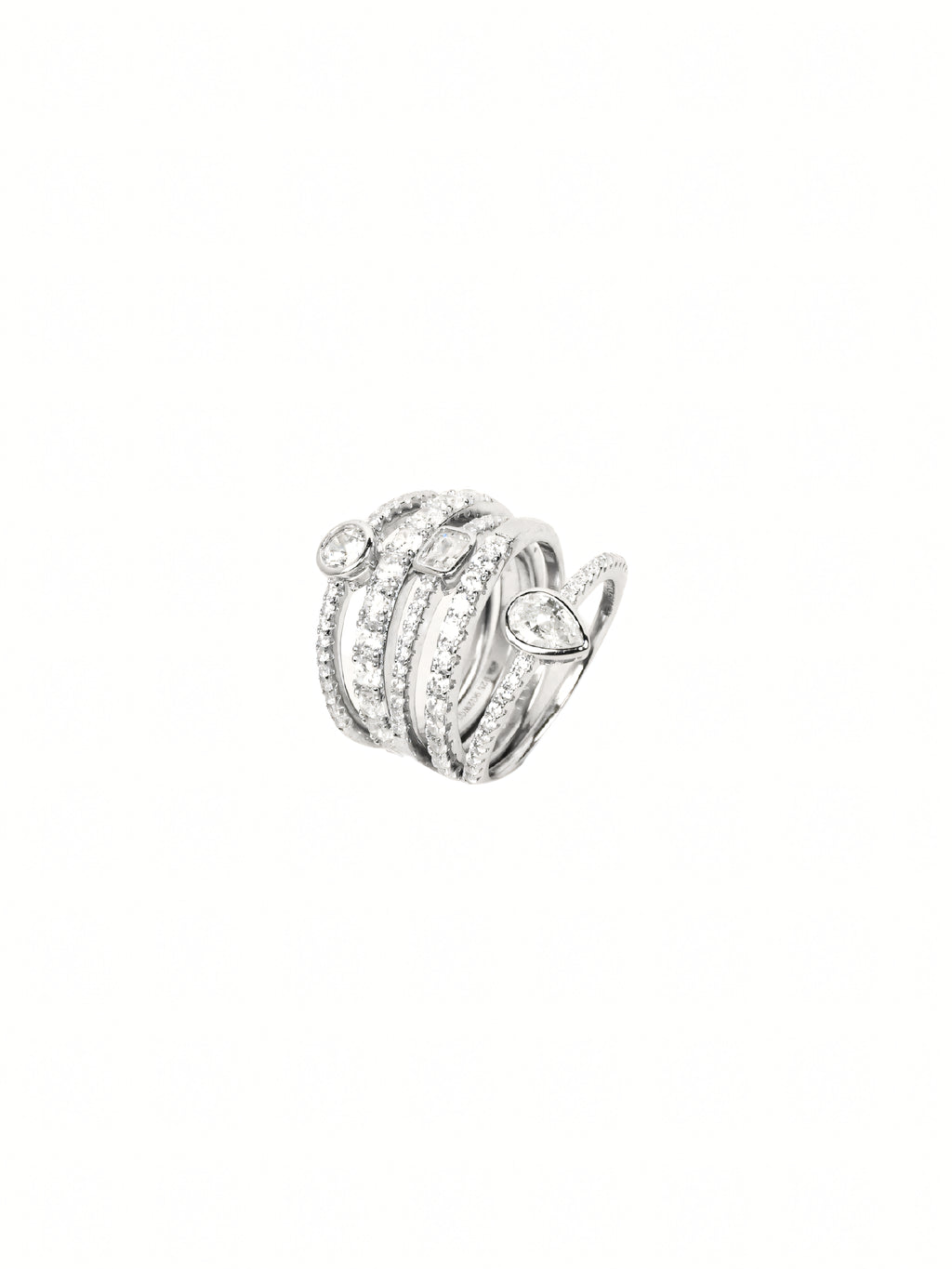 Silver Five-Finger Ring Set