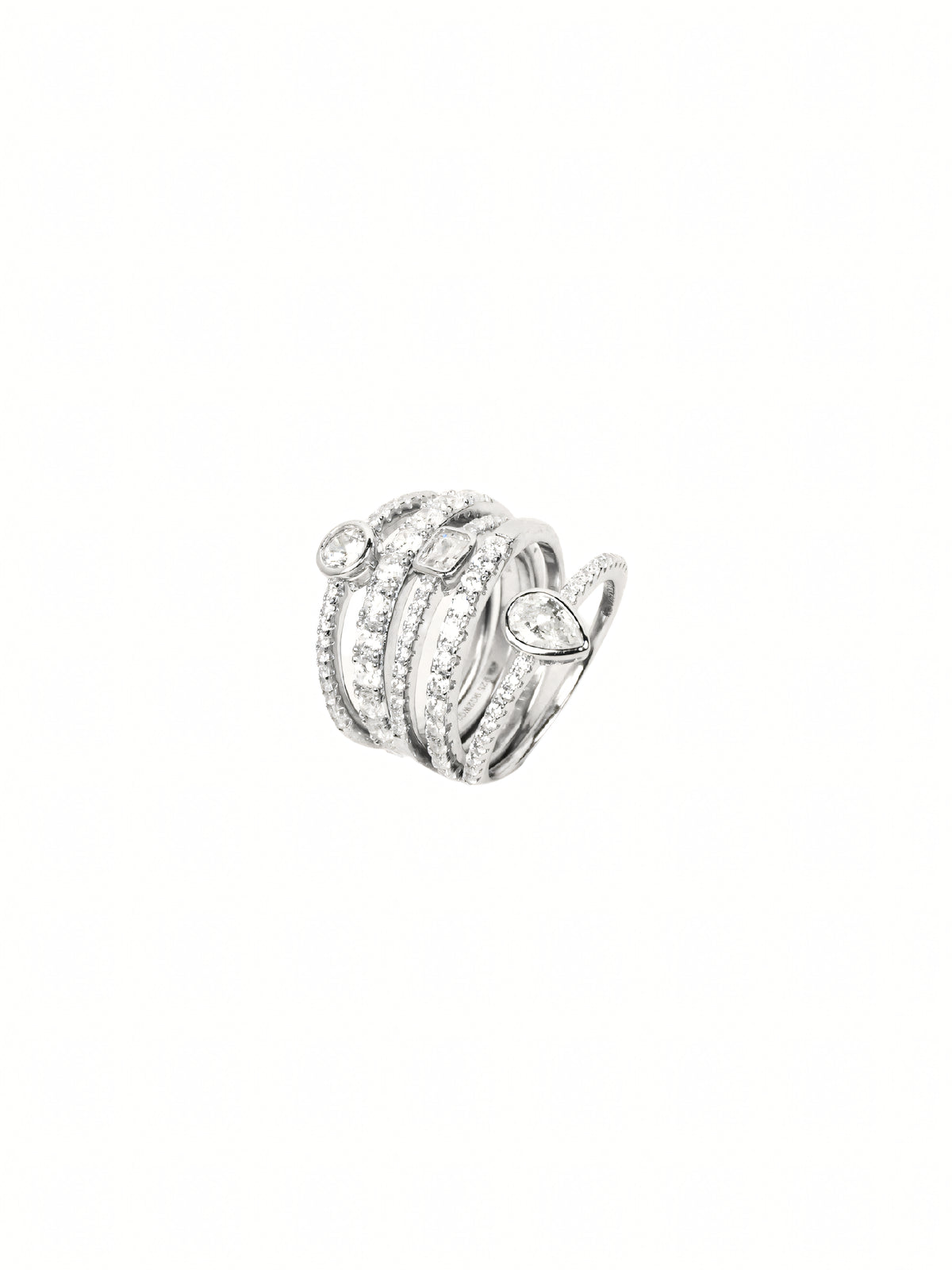 Silver Five-Finger Ring Set