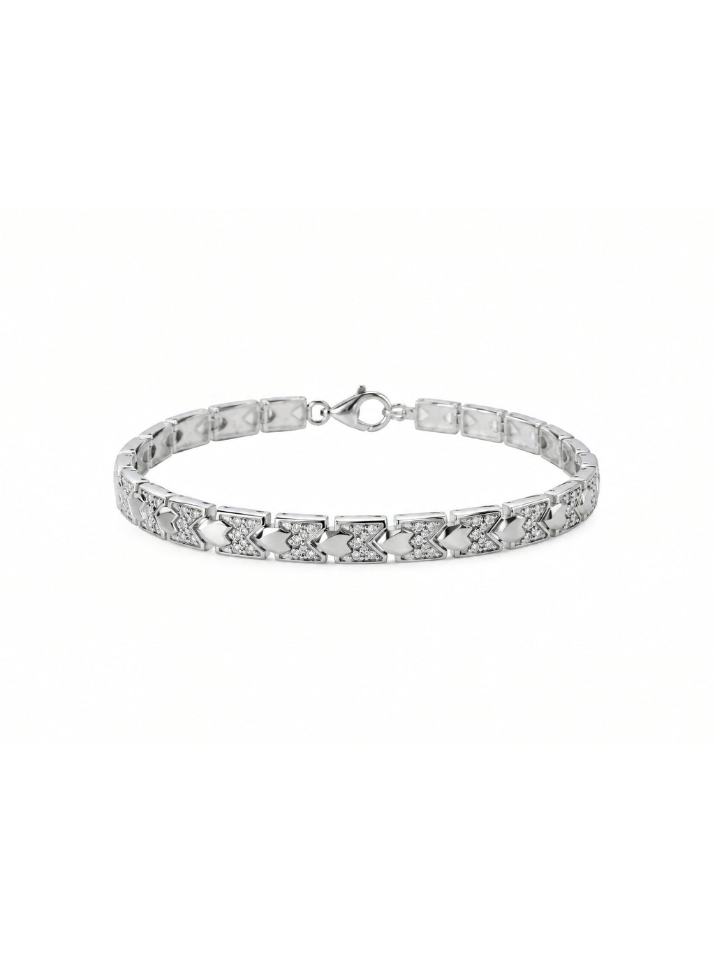 Silver Chevron CZ Bracelet