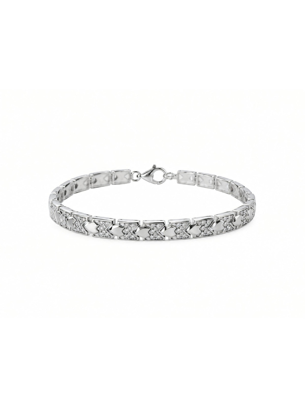 Silver Chevron CZ Bracelet